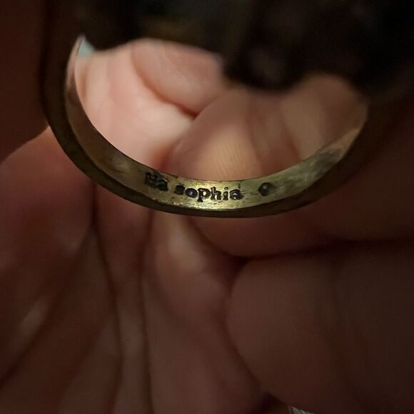 Lia Sophia Peach Melba Ring Large Stone & Cut Crystals Size 9 - Picture 4 of 5